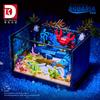 Aquarium Shark Crab Block Set With Fish Underwater World Led