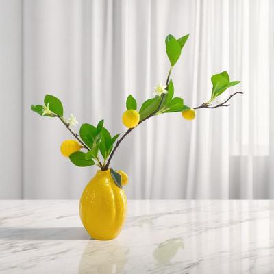 Nordische Stijl Citroen Keramische Vaas voor Hydroponische Bloemen - Decoratief Ornament voor Huis of Bureau