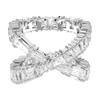 Hyperbelmuster Design Zirkonia Ring Damenring Silber 5677631