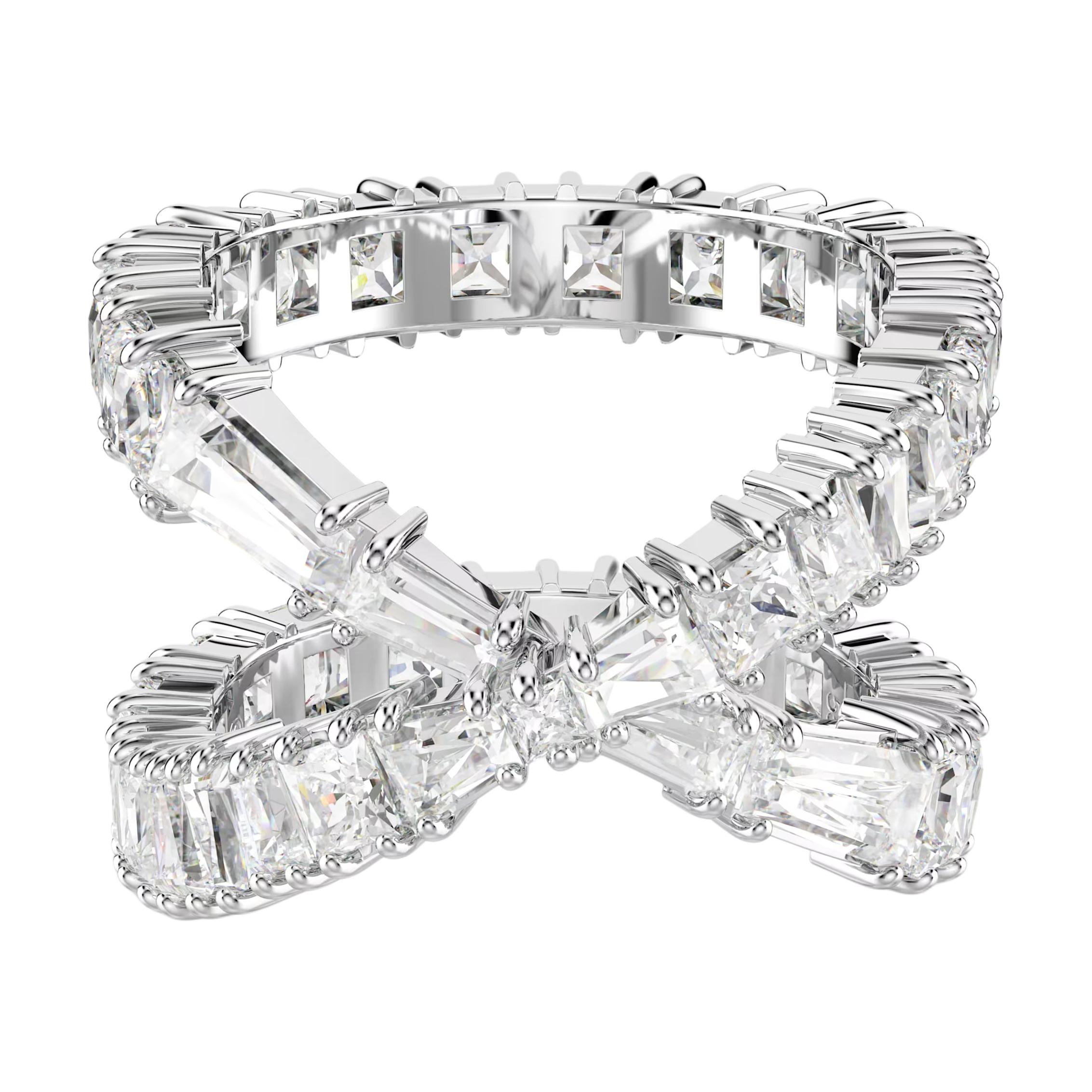 

Swarovski Hyperbola Pattern Design Cubic Zirconia Ring Women ring Silver 5677631 Shopping Bag,55