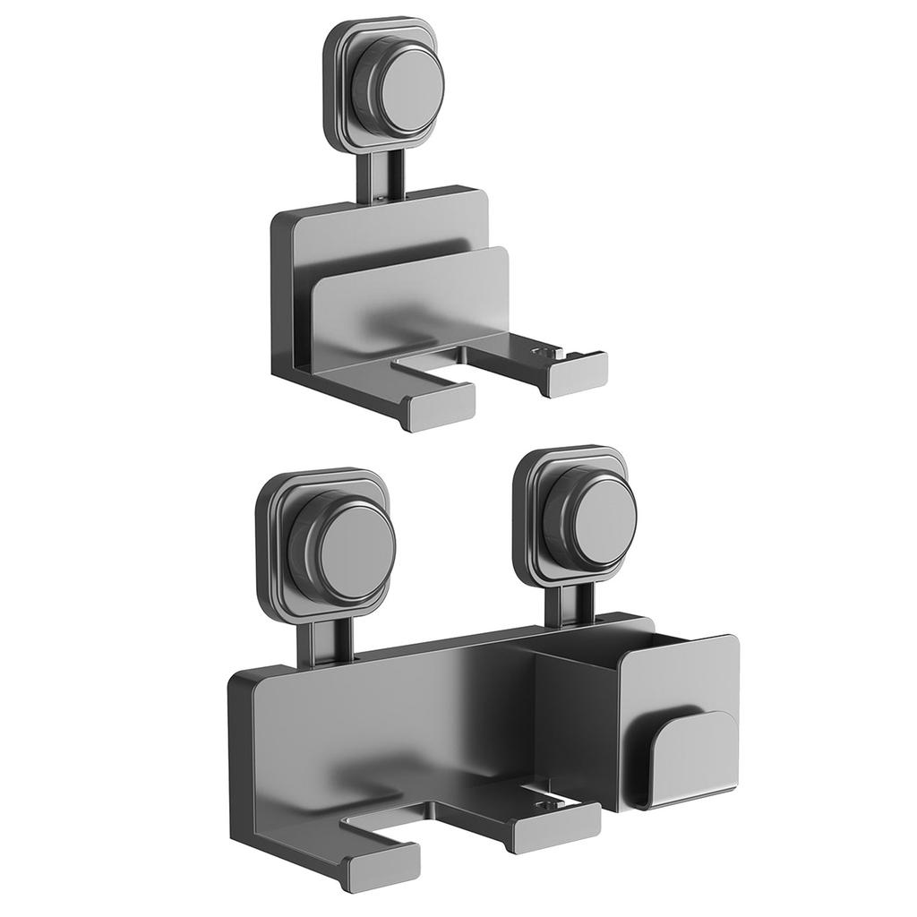 Strong Hair Dryer Wall Organizers No Hole Required Includes Storage Shelves Cord Holder For Bathroom Countertop