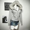 Übergroßer Kapuzenpullover mit Reißverschluss Damen Y2K Streetwear Pullover Einfarbige Lockere Passform Langarmjacke