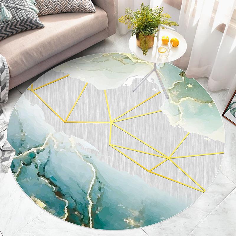 Cartoon Circular Carpet Bedroom Computer Swivel Chair Mat Children's Room Study Desk Floor Mat Silent