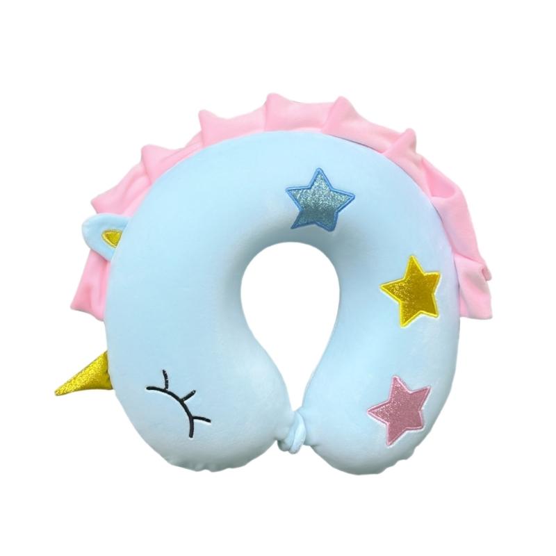 Soft and Comfortable Animal Pattern Neck Support Pillow for Kids Adults Travel