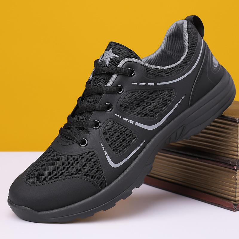 Training shoes men's spring and autumn outdoor mountaineering running shoes black mesh breathable wear-resistant ultra-light training men's shoes