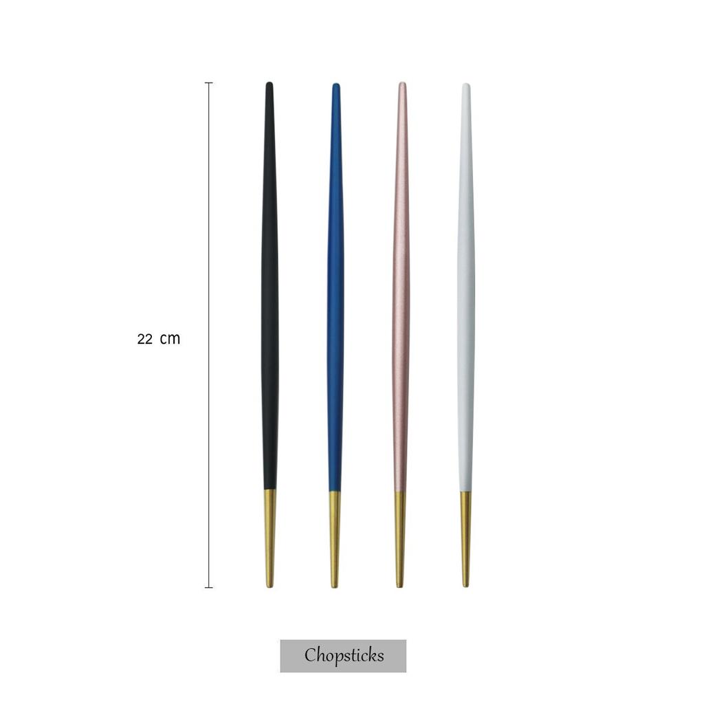 1Pair Reusable Chopsticks Metal Colorful Chopsticks Anti-scalding Tableware 304 Stainless Steel Dinnerware Sushi Food Chopsticks