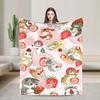 Mofusand Japanese Shark Cat  Blankets Quality Warm Cozy  Throw Blanket Autumn Picnic Chair Sofa Bed Graphic Bedspread