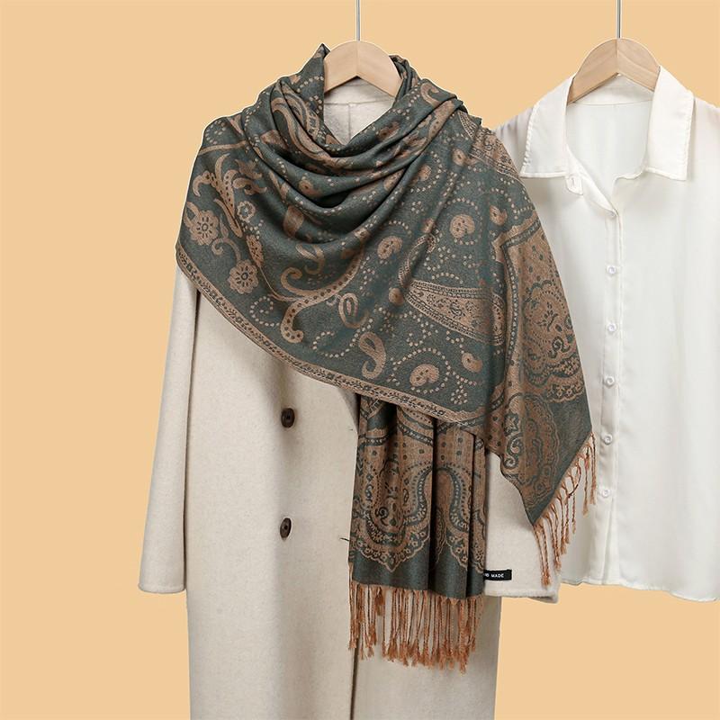 Luxury Thick Cashmere Scarf Women Print New Wraps Pashmina Travel Poncho Warm Blanket Winter Bufanda Shawl Female Stoles