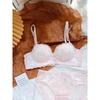 Ensemble Lingerie Dentelle Rose Française Sexy pour Femmes Soutien-gorge Push-Up Sans Armature Ajoute 2 Bonnets Soutien-gorge Push-Up Petit Buste Rassemblement Relevage Double Soutien