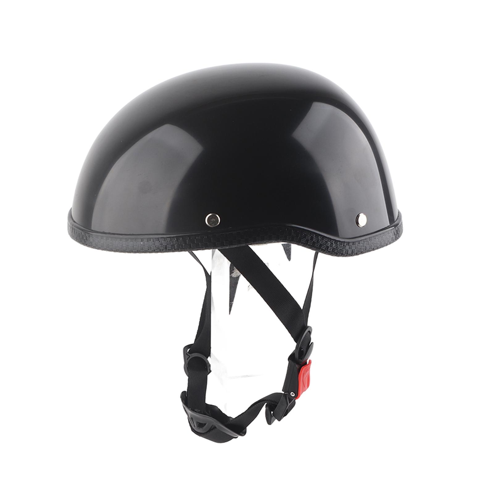 Motorcycle men s half helmet, cruiser helmet, retro helmet, gourd helmet; electric scooter women s half helmet, glossy black.