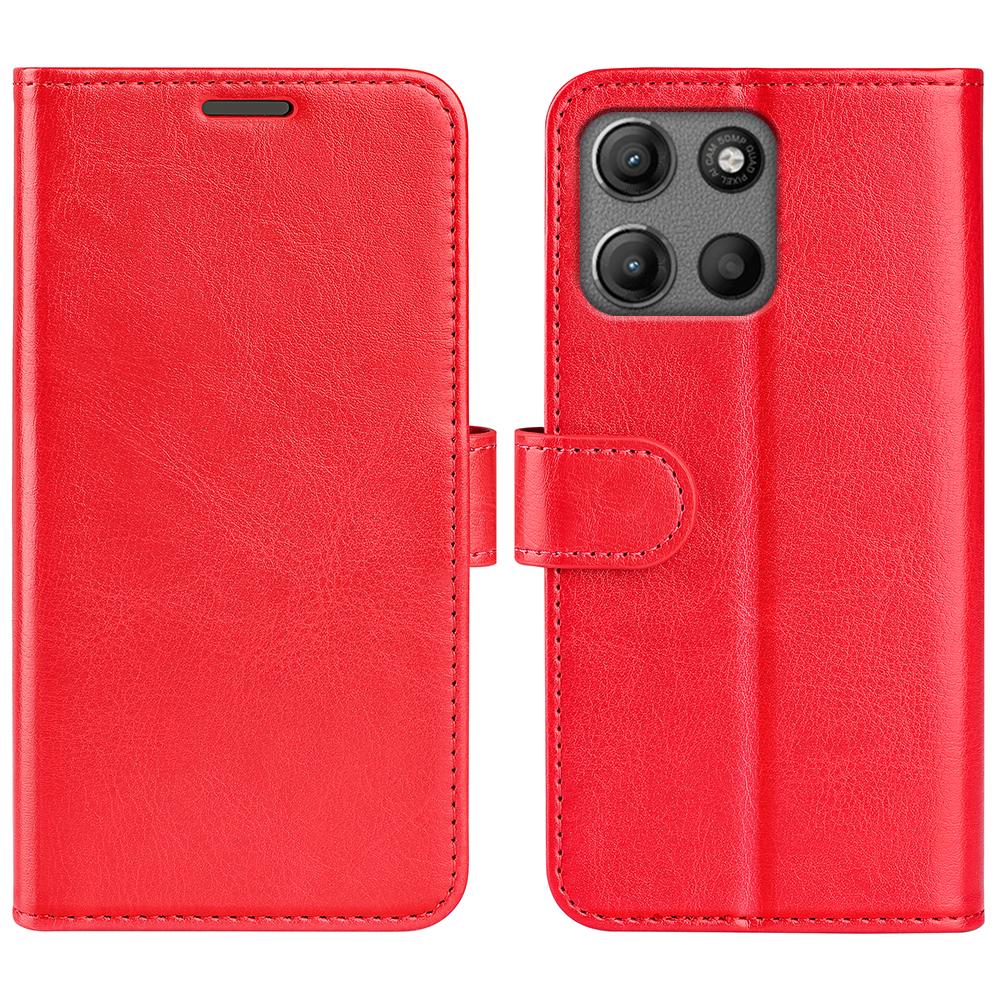 For Motorola Moto G15 4G Wallet Case Crazy Horse Texture Stand Leather Phone Cover