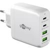 Chargeur Rapide Multiport - Goobay - 68W - 2x USB-C Power Delivery - 2x USB-A Quick Charge - Blanc