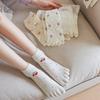 2Pairs Flower Bow Cotton Toe Socks Sweet Boat Tube Socks Women Toe Separated Socks Daily