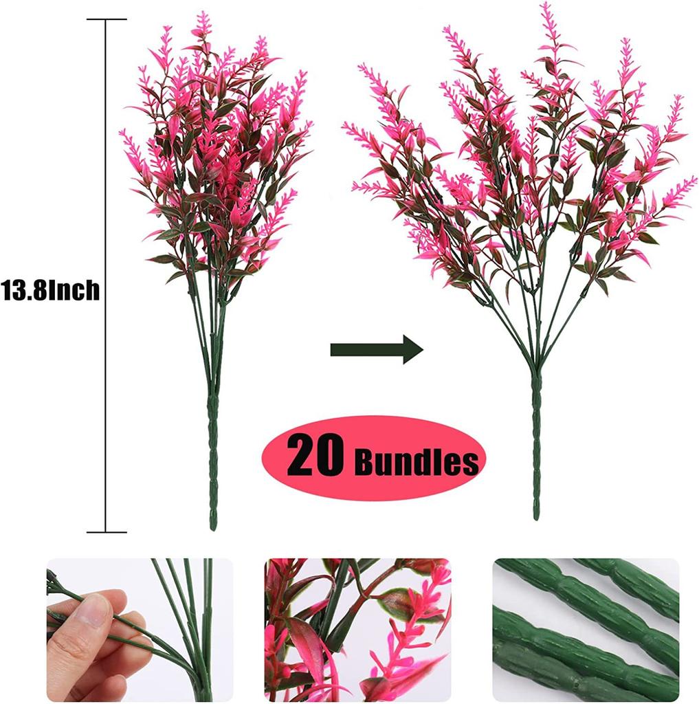 Outdoor Artificial Simulated Green Plants 7 Heads 35 Mesh Lavender Fake Flower Plant Window Decoration Pointed Wheat Ear Handle Bundle