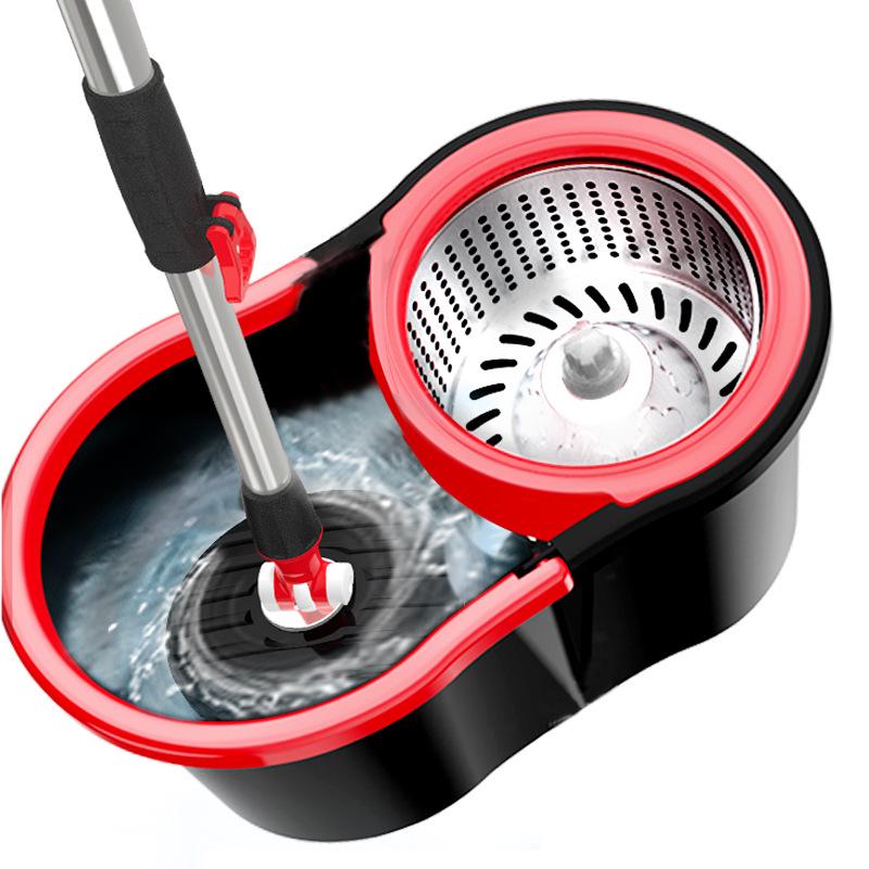 Traceable Water-Absorbing Rotary Mop Bucket with Lazy Hand-Free Flat Mop Set