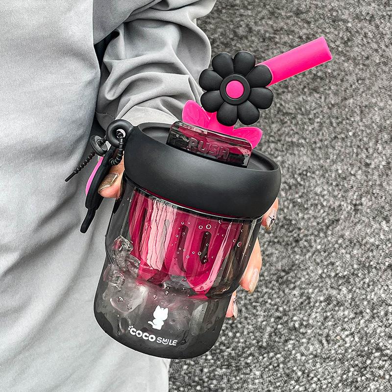 New girls summer tea cup office high value straw cup adult portable Single cup