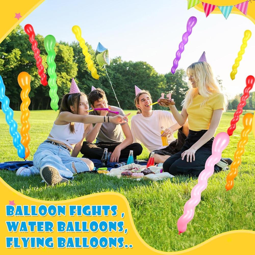 100 Vibrant Spiral Latex Balloons—perfect for Joyful Celebrations, Holiday Decorations, and Adding A Touch of Fun To Home Decor!