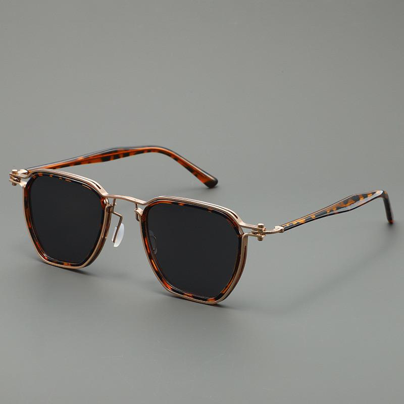 Vintage Square Metal Sunglasses For Men With Uv400 Protection For Outdoor Fishing And Travel