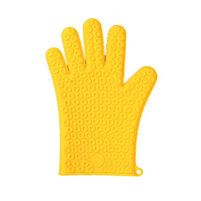 Silicone Heat-resistant Gloves Thickened Waterproof, Anti-skid Heat-insulating Material Kitchen Specific Gloves for Home Baking