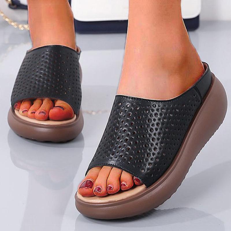 fashion Women Sandals Soft Heels Summer Shoes For Women Platform Sandals Casual Slippers Zapatos Mujeres 2024 New Summer Sandals Female