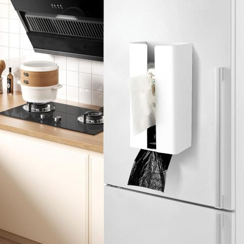 UMJCWELL Kitchen Paper Holder, Magnetic Tissue Case, Paper Towel Holder, Tissue Box, Strong Magnet, One-Hand Tear Rectangular, Approx. W13 X D8.5 X H2