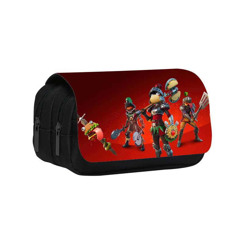 Fortnite Pencil Case Double Layer Kids Storage Bag With Nylon Material For School Supplies