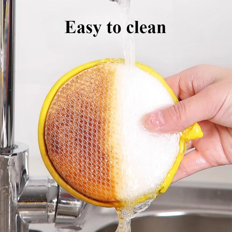 3pcs Double Sided Dish Sponge Reusable Non-Greasy Washable Sponge Dishwashing Sponge Pot Brush Kitchen Cleaning Tools