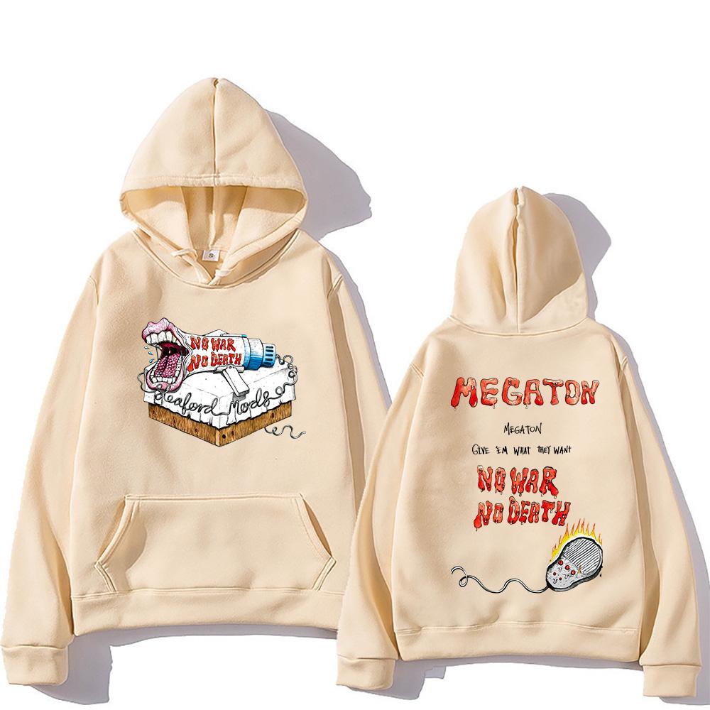 Men Clothing Sleaford Mods Megaton Hoodie No War No Death Letter Print Pullovers Punk Vintage for Women Men Sweatshirt