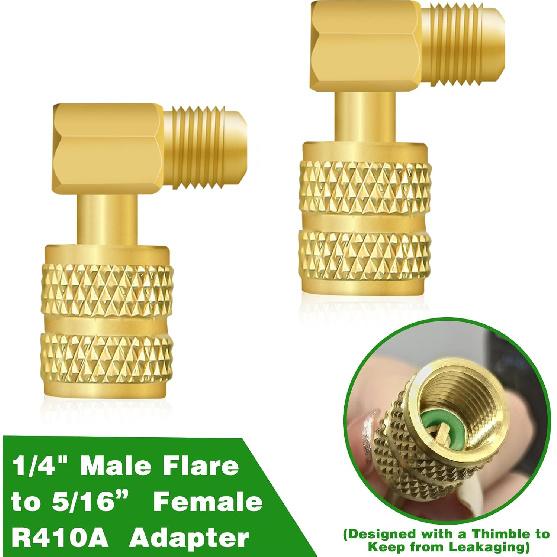 Mini Split Adapter, R410A Adapter Kit R410A Refrigerant Hose Adapter Connector, Mini Split Vacuum Pump Kit 5/16 to 1/4 Coupler Valve Core Remover for