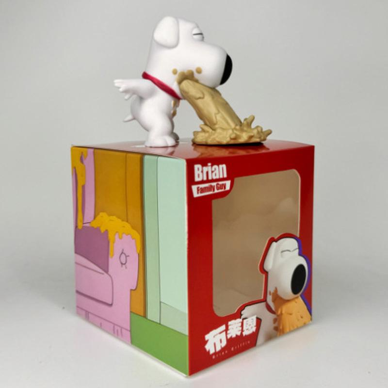 10Cm Animation Family Guy Puking Brian Stewie Duck Suit Pvc Action Figures Desktop Decoration Model Collectible Statues Toys Gifts