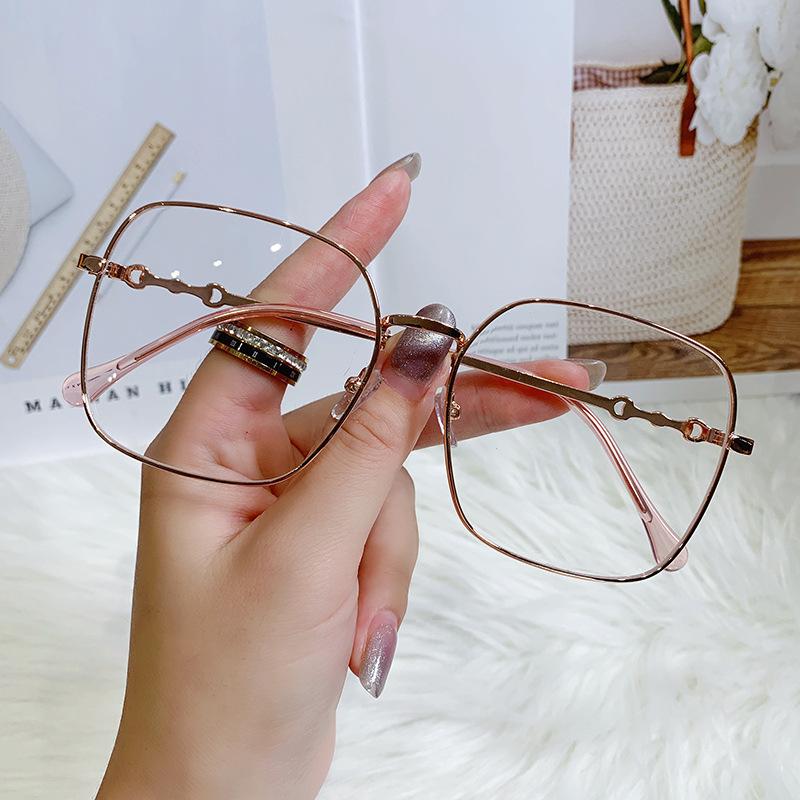 Anti Blue Light Glasses Classic Style Style Glasses Frames Metal Material Frame Flat Eyeglasses Eye Glasses For Women Clear Glasses Women