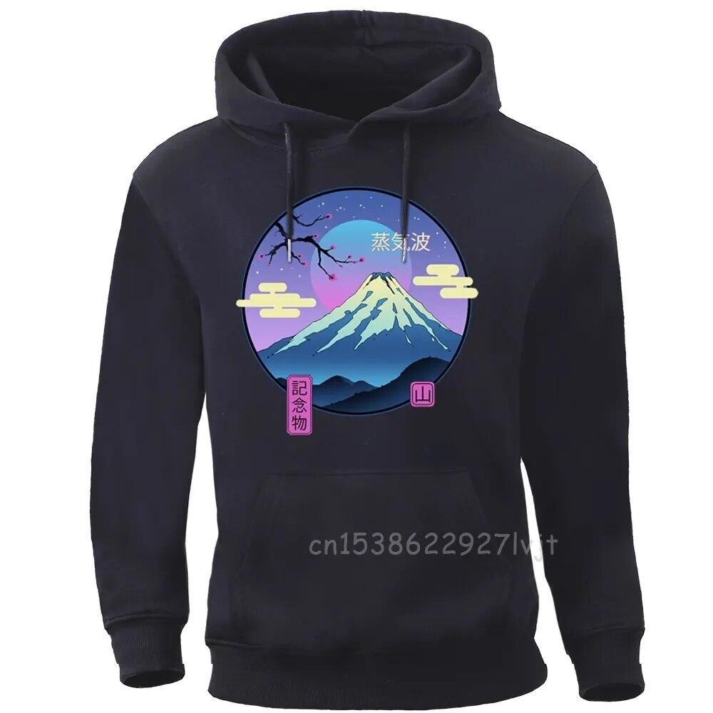 Vaporwave Fuji Mountain Толстовка Harajuku Уличная одежда Толстовки с круглым вырезом Новые пуловеры с круглым воротником Бренд Harajuku Уличная одежда Унисекс Толстовка L