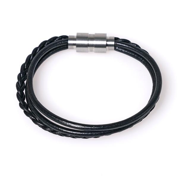 Jbans Classic Coil Leather Mix Couple Bracelets (C1801-Ac408Bk)