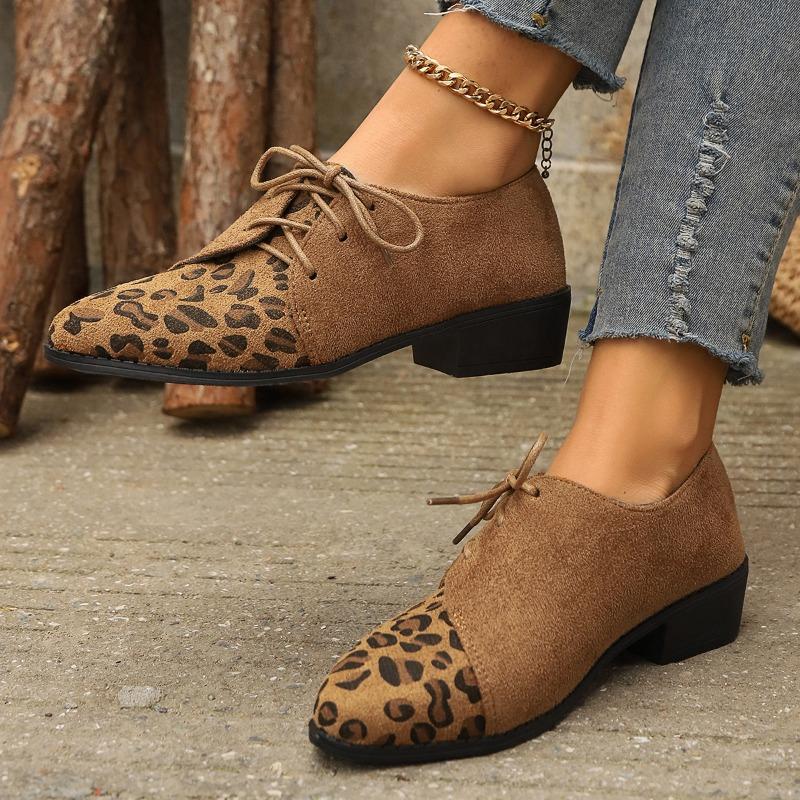 Fashion Casual Low-heeled Shoes for Women 2024 Winter New Square-heeled Lace-up Women's Shoes, Comfortable and Fashionable Shoes
