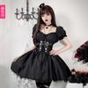 Halloween dark little black dress goth tutu goth nightclub bar lead dancing babe costume