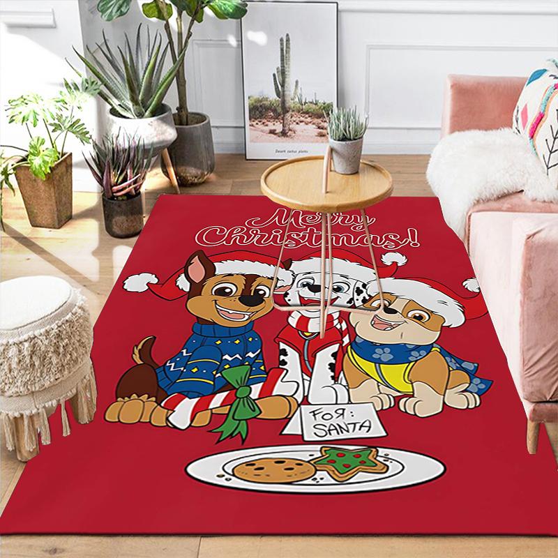 1Pc Christmas Pups Cookies Rug Office Carpet Indoor Outdoor Doormat Nonslip Soft And Comfortable Living Room Christmas Halloween Gift D91874