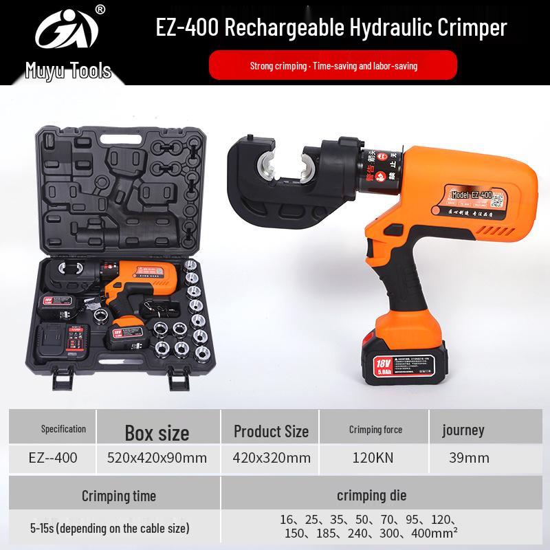 Rechargeable Multi-Spec Hydraulic Crimping Tool for Electric Wires – Portable Copper/Aluminum Terminal Pliers