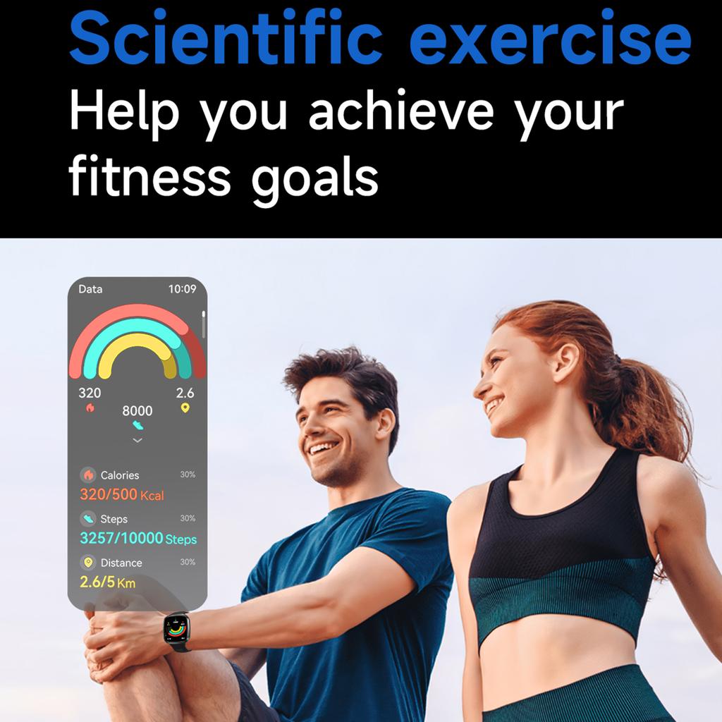 HT31 1.72 Inch IPS Screen Bluetooth-compatible Calling Smart Watch Health Monitor with UV Flashlight