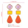 Women Exaggerated Color Contrast Water Drop Long Dangle Earrings Retro Minimalist Geometric Clear Resin Ear Jewelry