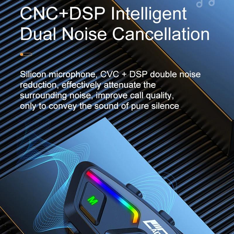 P20 Bluetooth 5.3 Motorcycle Helmet Headset Wireless Hands-free Call Phone Kit Waterproof Music Share Earphone MP3 Music Speaker