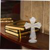 VINTORKY Glass Cross Decorative Cross Statue Christian Cross Figurine Tabletop Cross Figurine Easter Cross Sculpture Blessing