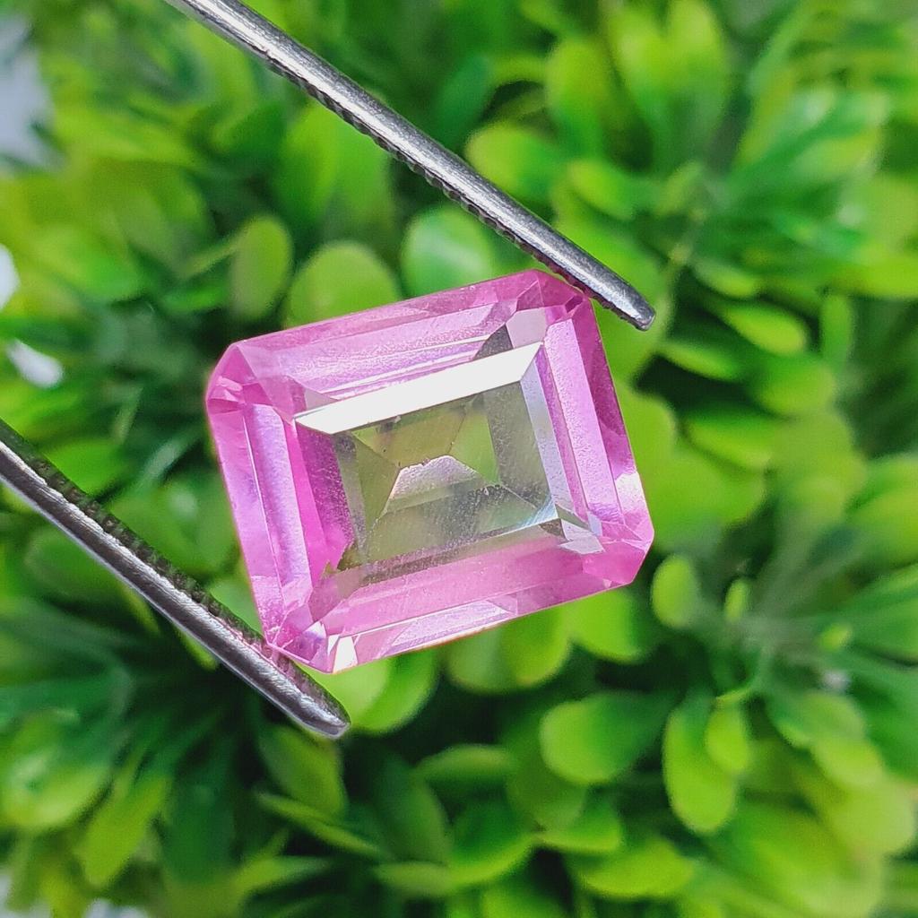 Natural Pink Tourmaline 13 Ct Emerald Shape Certified Loose Gemstone I828