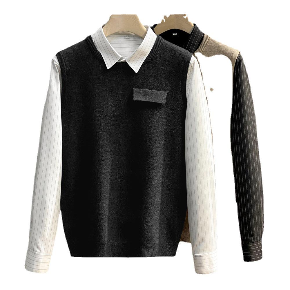 Men's Solid Color Sleeveless Knitted Sweater Vest - Round Neck, Thick, Autumn/Winter 2022 Collection