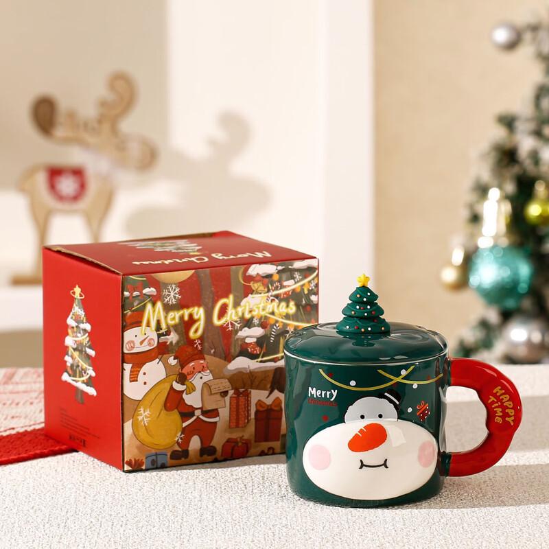 Cute Christmas Ceramic Mug with Lid