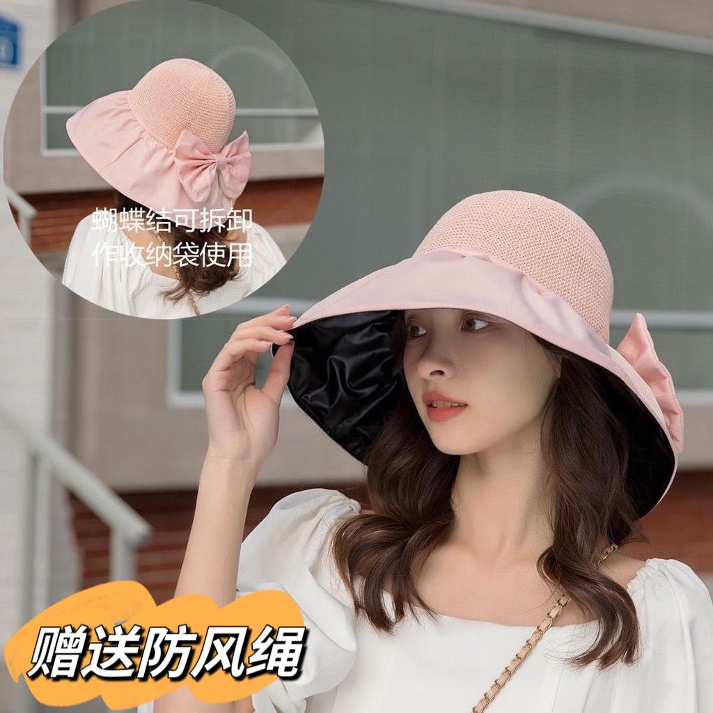 Empty top vinyl sunscreen hat women's summer big brim cover face sun hat light sun hat UV protection bucket hat
