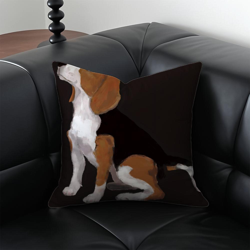 Cute Beagle Dodong Pet Cushion Cover Pillow Case Antidustmite Invisible zipper silky plush cushion