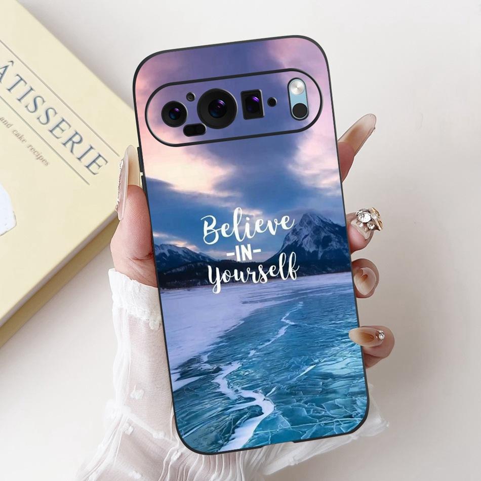 For Google Pixel 9 Pro 9A Pixel9 New Fashion Dusk Beach Painting Phone Case For Google Pixel9A 9 9Pro Black Silicone Soft Case