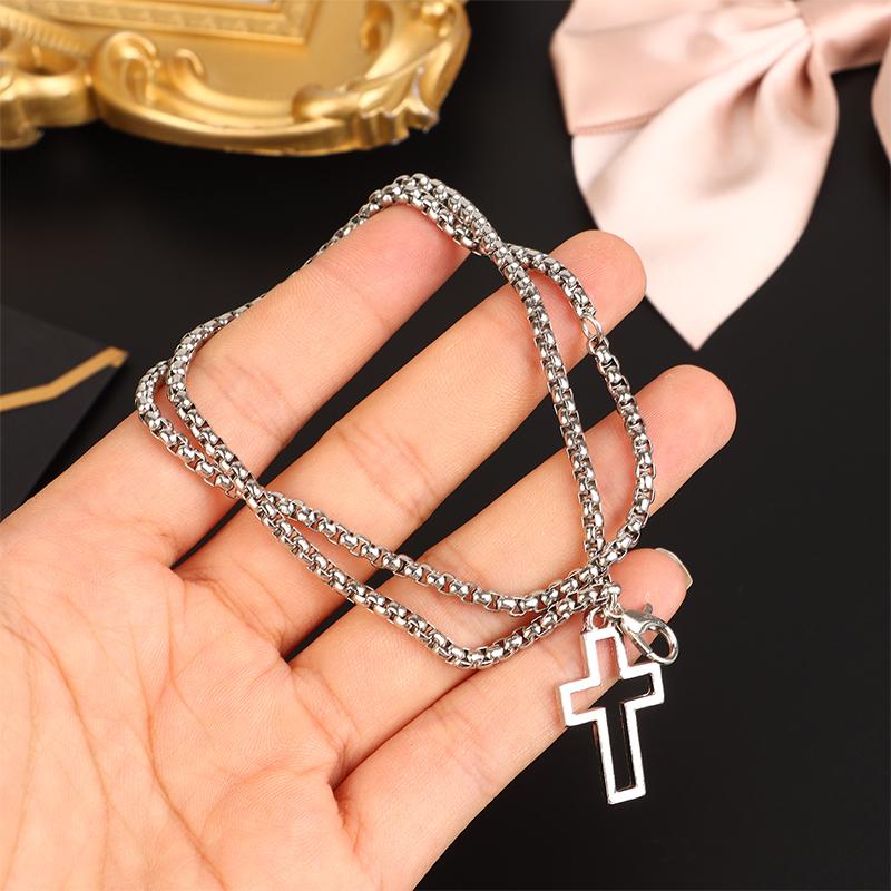 Hohlkreuz-Anhänger Doppelschicht-Armband Hip Hop Coole Männer Hand-Accessoires Jubiläumsparty Schmuck Geschenke