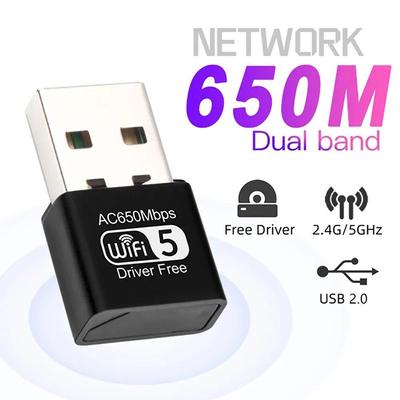 650Mbps Mini USB Wifi Adapter Dual Band 2.4G/5G Wireless Network Card WIfi Lan Adapter Dongle for PC Laptop