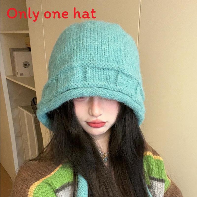Woolen Knit Hat For Women With Windproof Warmth For Outdoor Activities